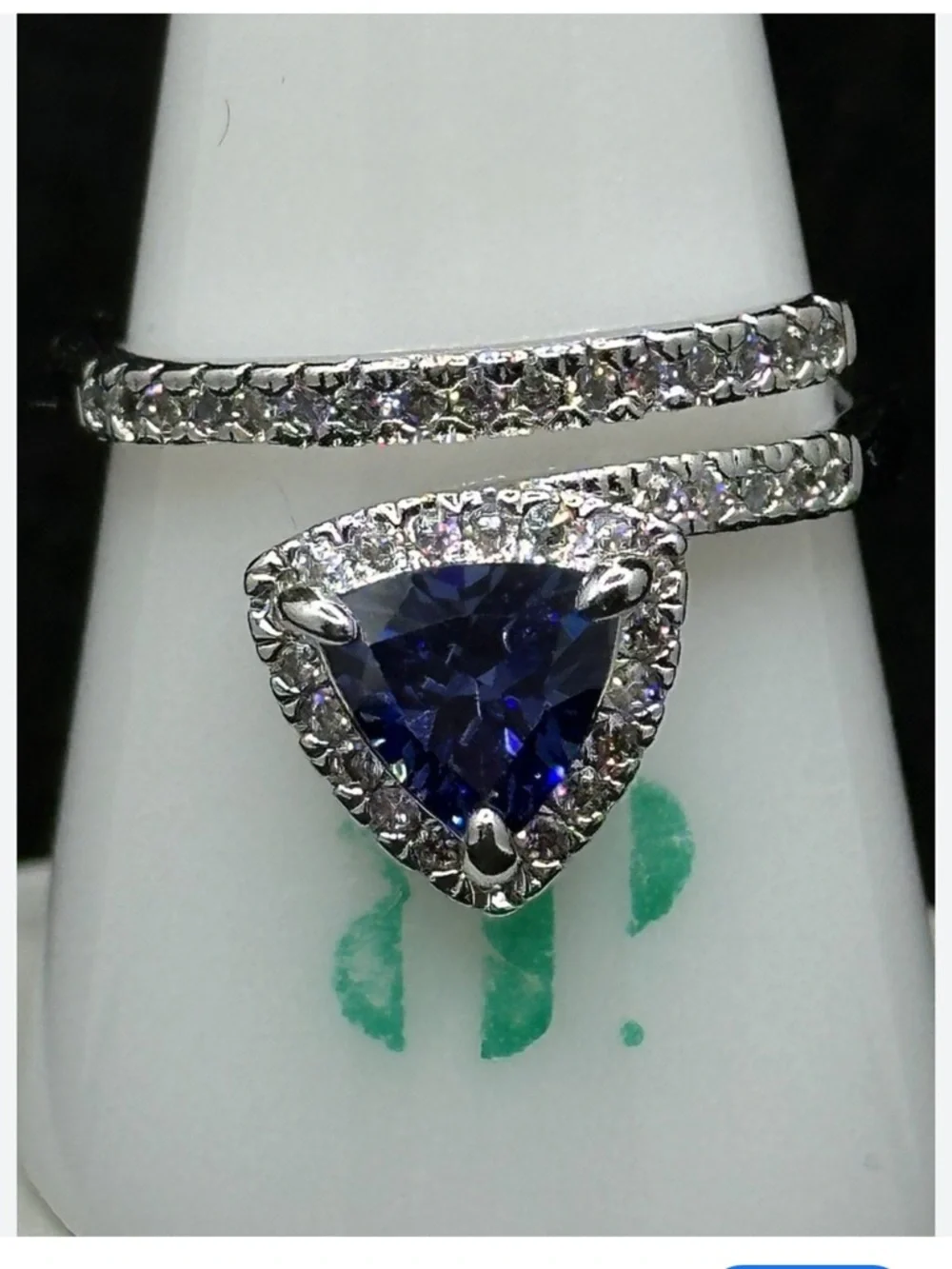 Bomb Party $118 September Birthday  “GLITZY CHIC” Sapphire CZ Sz 6 NEW